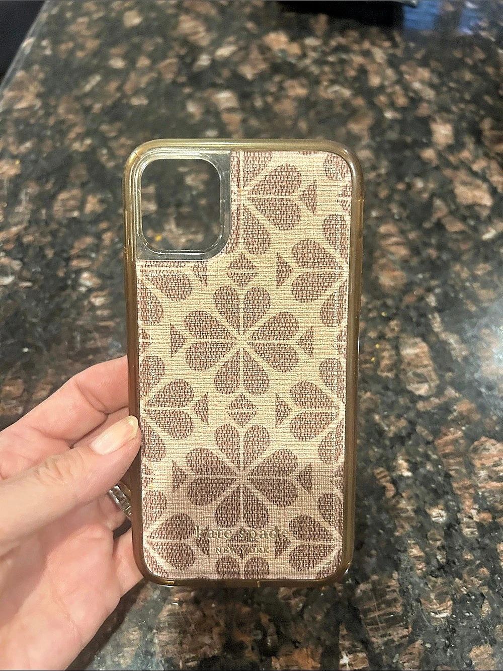 Kate Spade Floral Print Folio Phone Case in Pink & Brown- I Phone 11